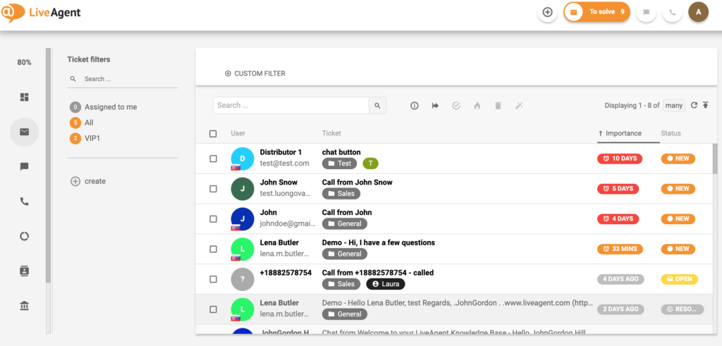 arbeid eksternt eller på stedet med LiveAgent