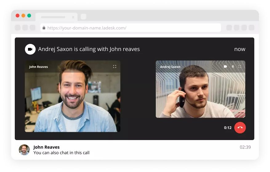 Videosamtalefunksjon i Live chat-programvare - LiveAgent