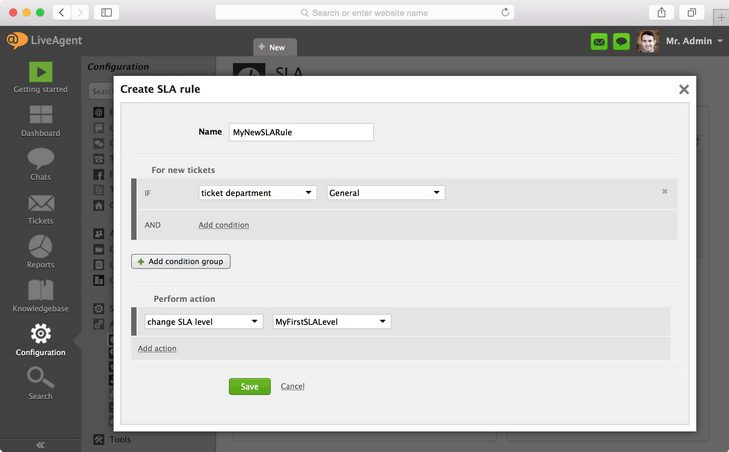 Bildet viser hvordan du setter nye betingelser og spesifiserer handlingen som skal tas