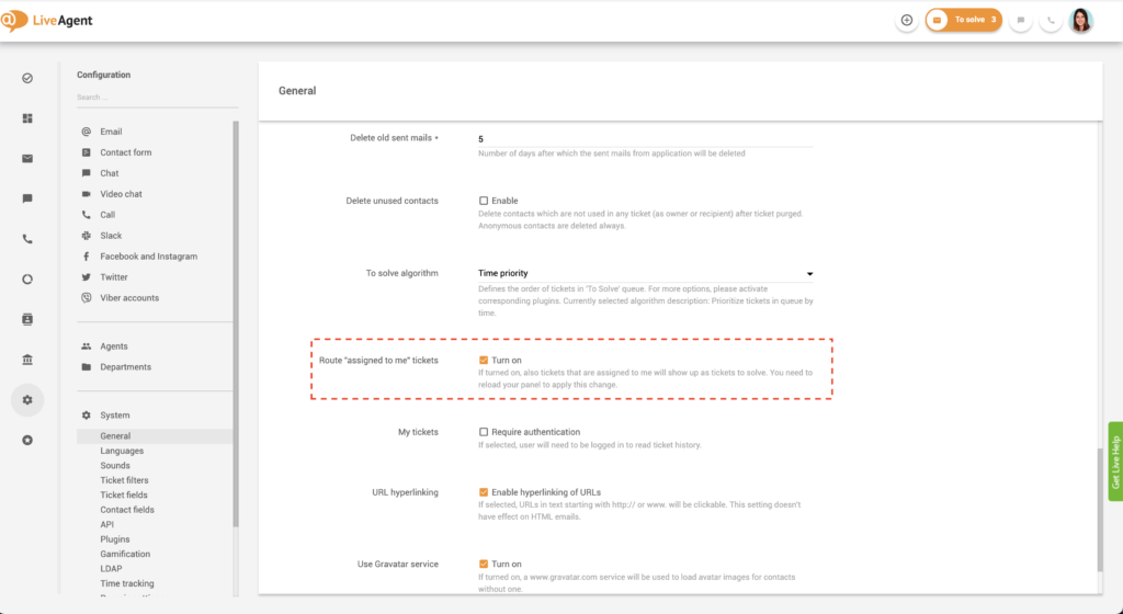 Tildel billetter til meg-funksjon i LiveAgent