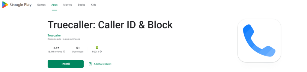 Truecaller: Caller ID & Block Google Play-nettsted