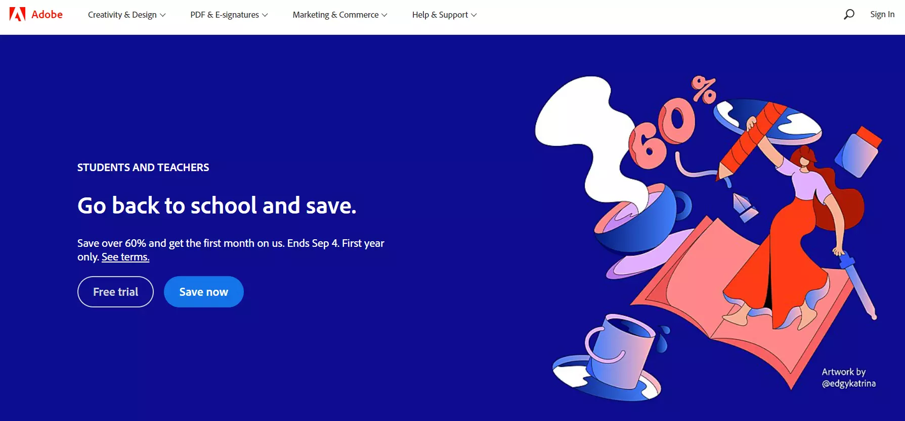 Adobe-hjemmeside som viser deres innholdsstyringsystem.