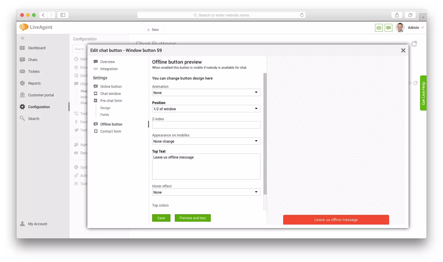 Offline-knapp forhåndsvisning fane mockup
