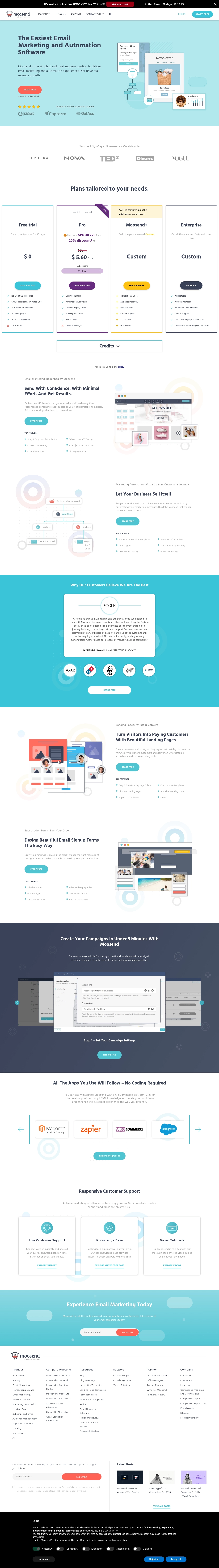 Moosend kundestøttekontakter