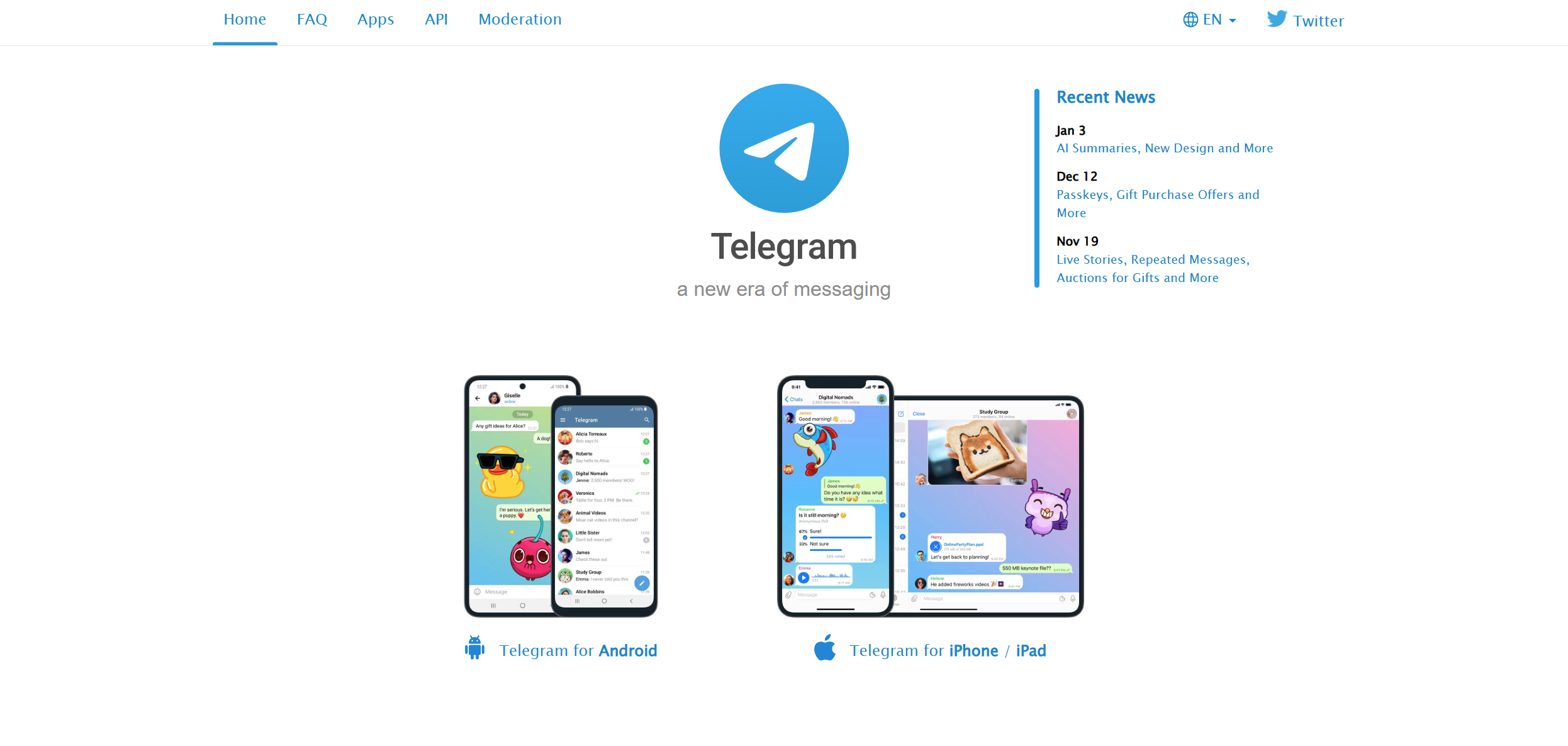 Telegram hjelpedesk-kontakter