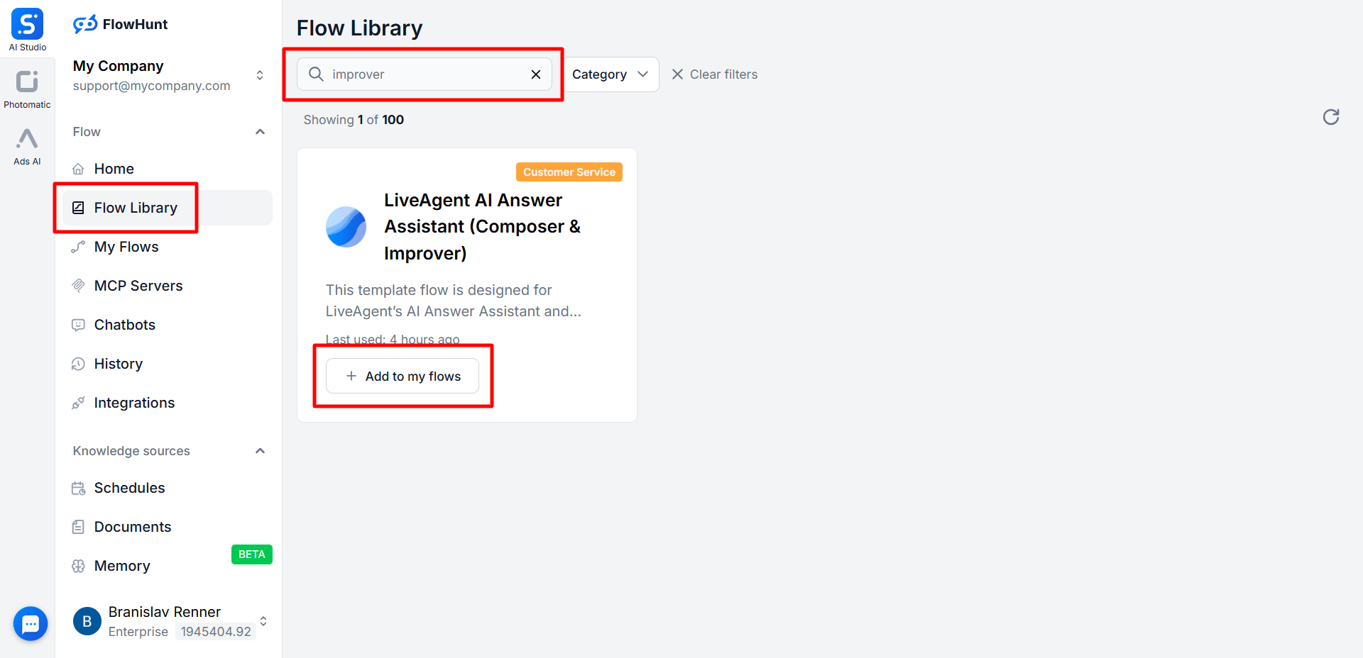 AI Answer Improver vs FlowHunt som leverandørintegrasjon