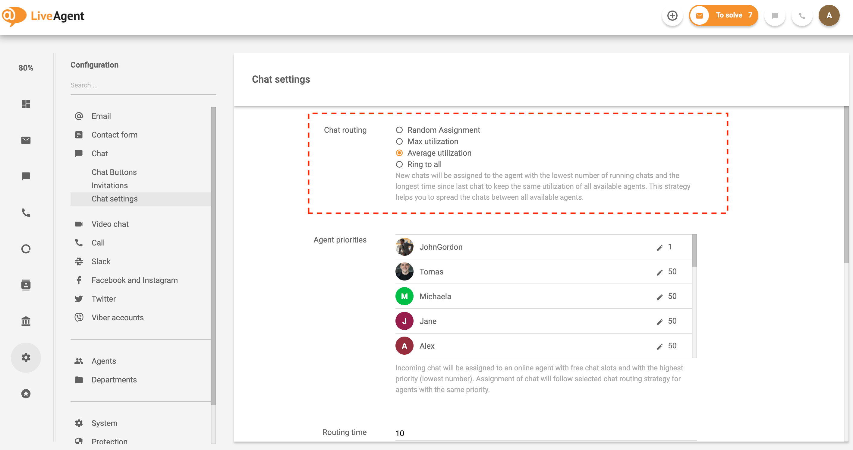 Automatisk billettdistribusjon og chat-rutting