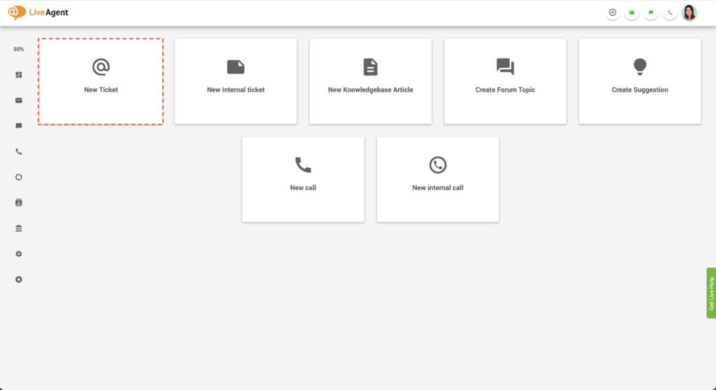 Opprett ny billett i LiveAgent