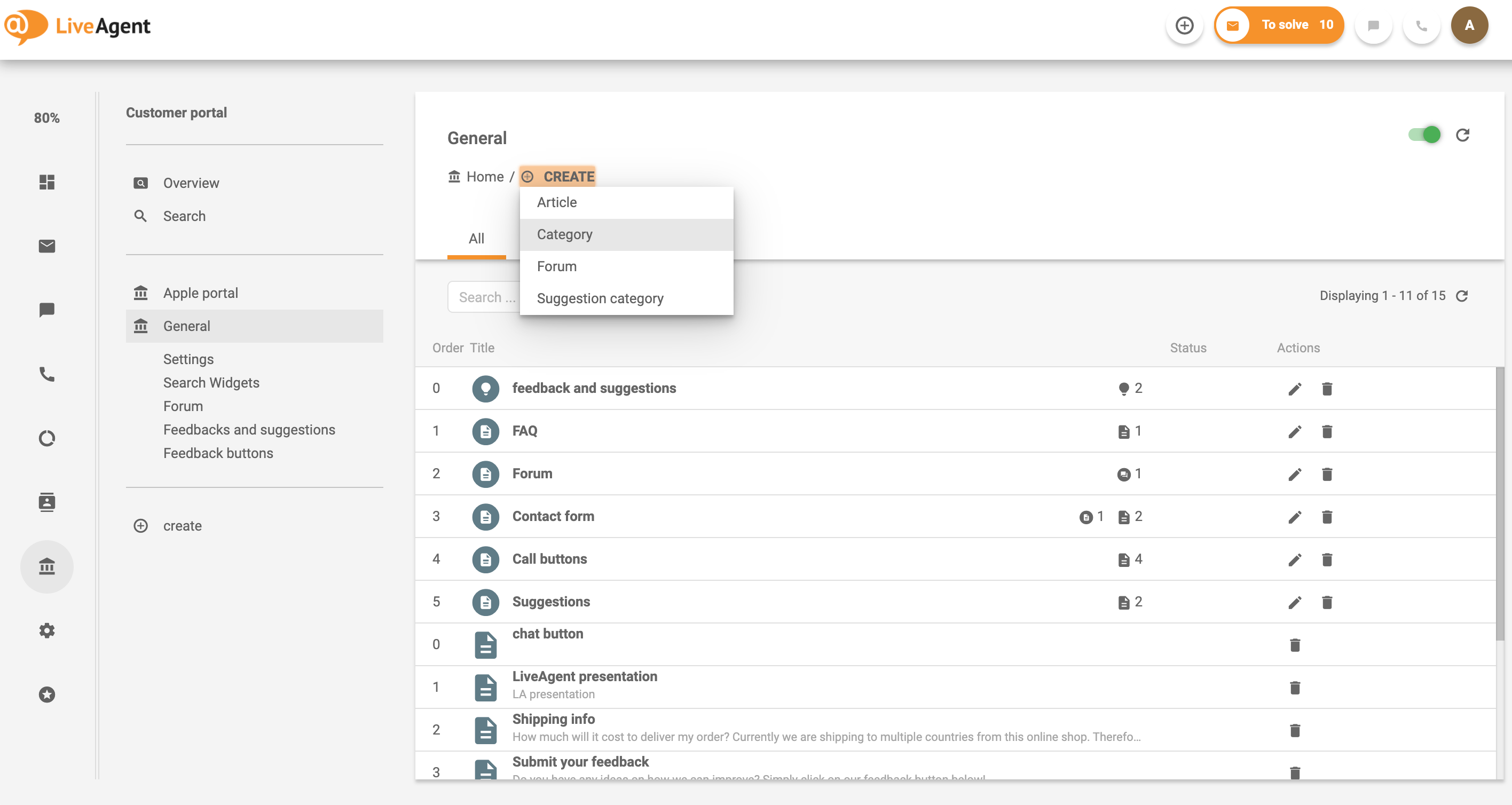 Opprett kategori for intern kunnskapsbase