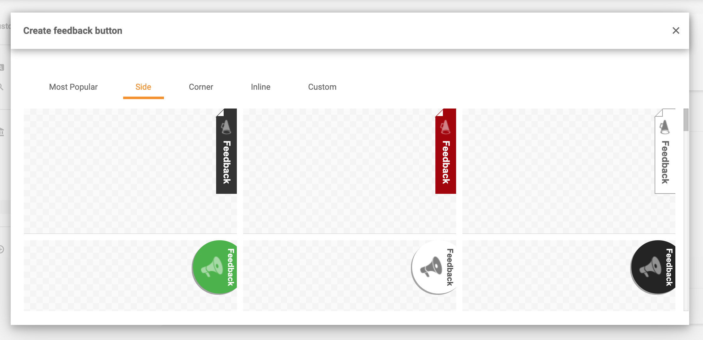 Side feedback buttons