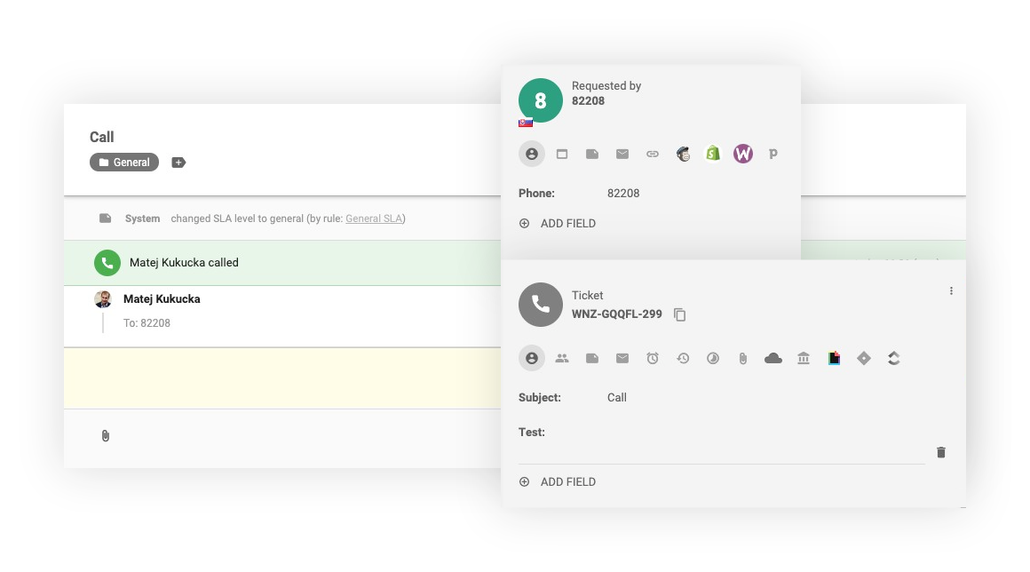 Grensesnitt for intern samtale i LiveAgent