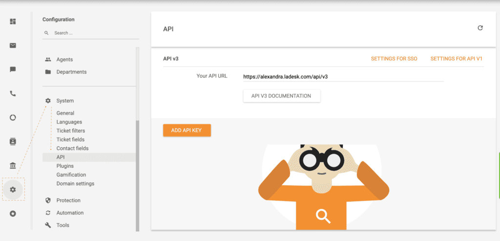 LiveAgent API-eksempel