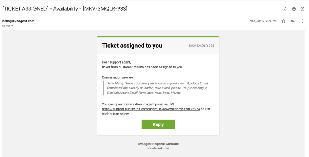 Ansvarsvarsel på e-post