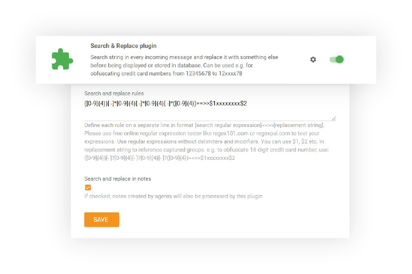 Søk og erstatt-funksjon i LiveAgent