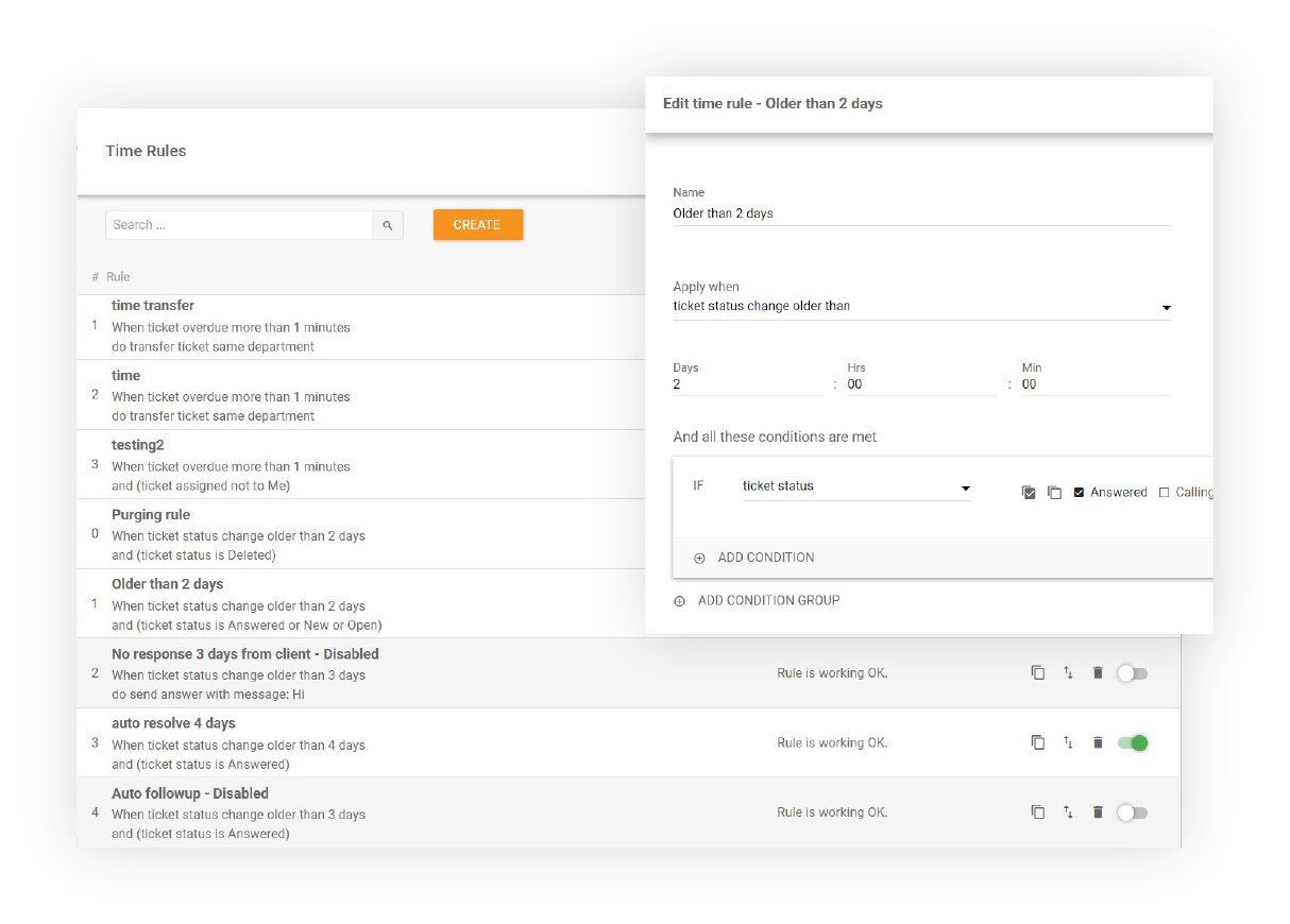 Time rules visualization