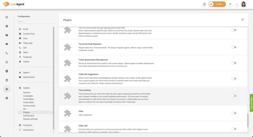 Aktivering av tidssporingsplugin