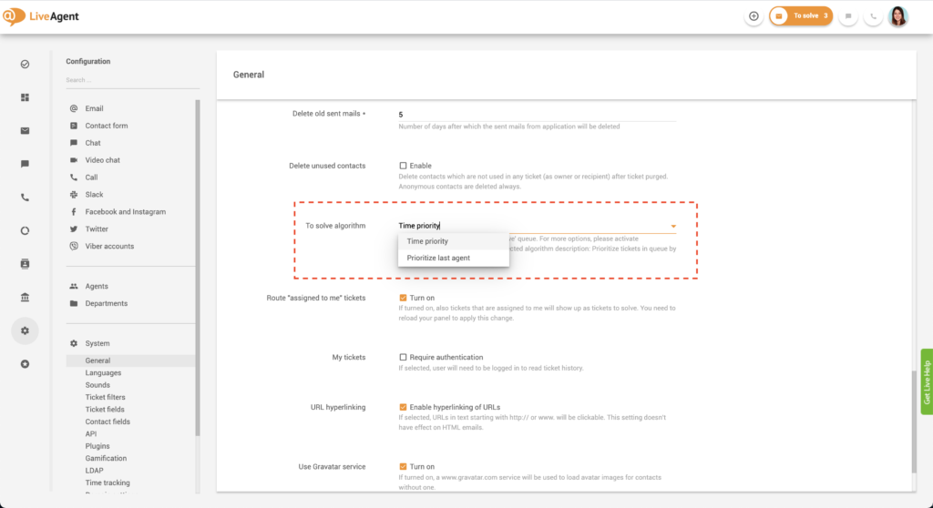 Løs-prioritetsinnstillinger