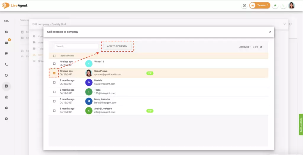 Legg til kontakter i selskaper