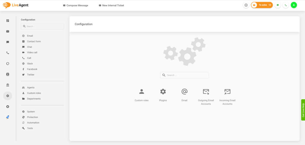 LiveAgent egendefinerte roller-konfigurering