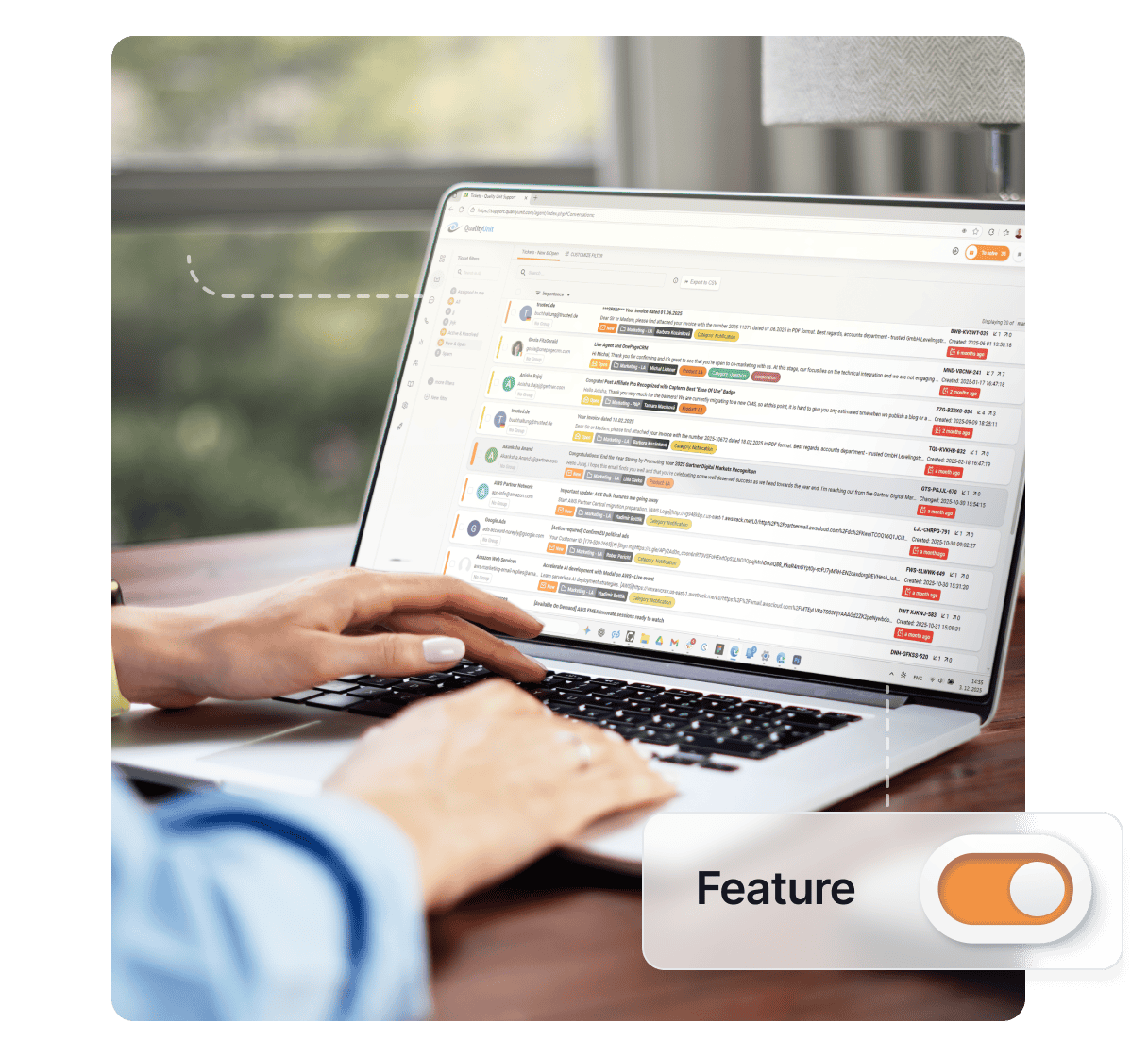 Funksjoner for kundeservicerapporter