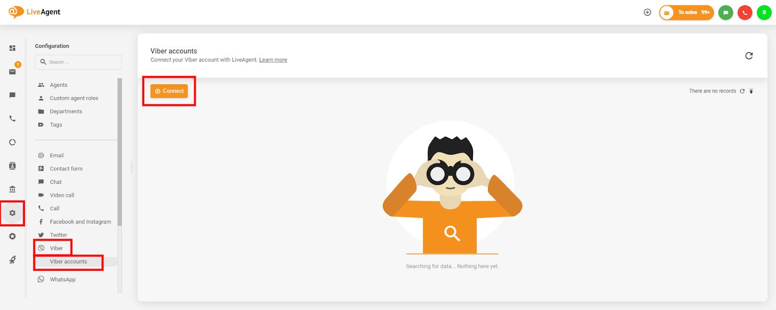 Hvordan finne Viber-integrasjon i LiveAgent-panelet