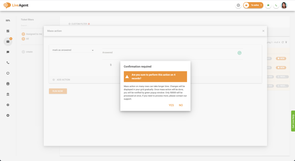 Bekreftelses-dialog for massehandling