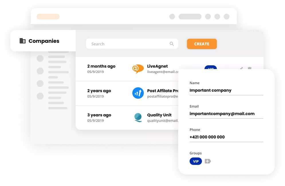 Mockup av selskapsfeature