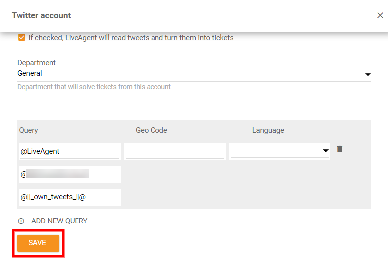 Lagre Twitter-integrasjonsinnstillinger