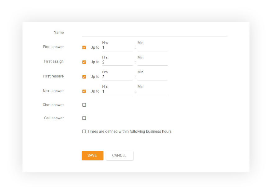 SLA-nivå i LiveAgent