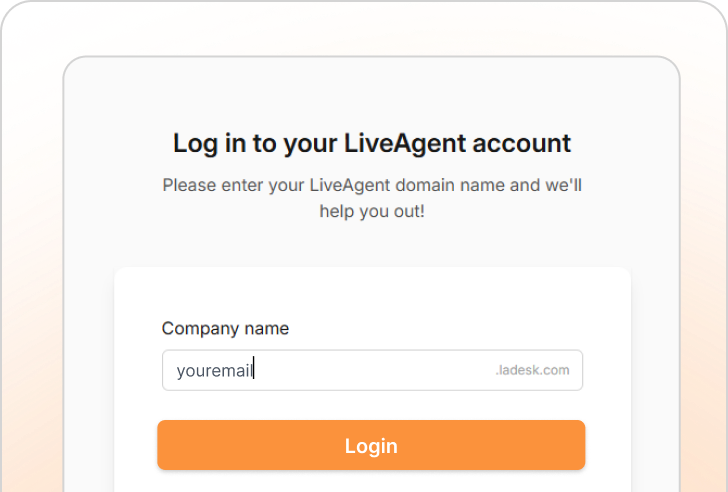 Logg inn på LiveAgent