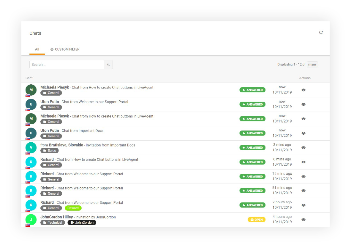 Chat history feature example