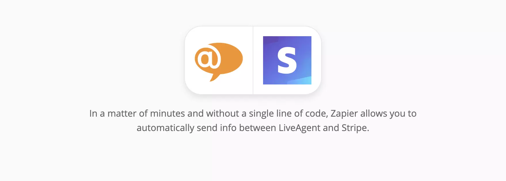 LiveAgent og Stripe-integrasjonsside på Zapier