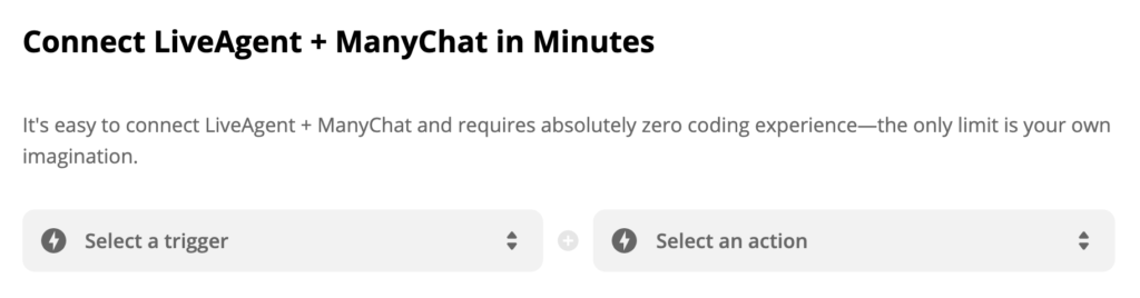 Valg av trigger og handling i Zapier