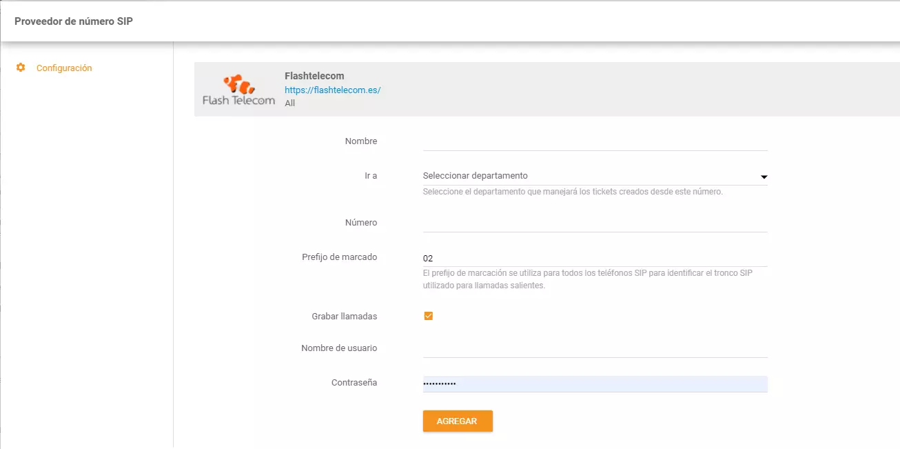Flash Telecom-legitimasjonsopplysninger