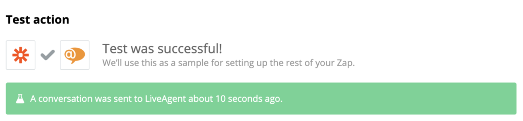 En vellykket test av en PayPal og LiveAgent integrasjon