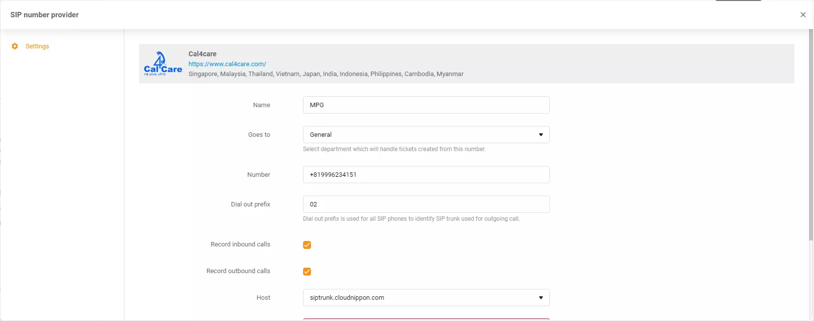 Cal4Care-legitimasjonsopplysninger