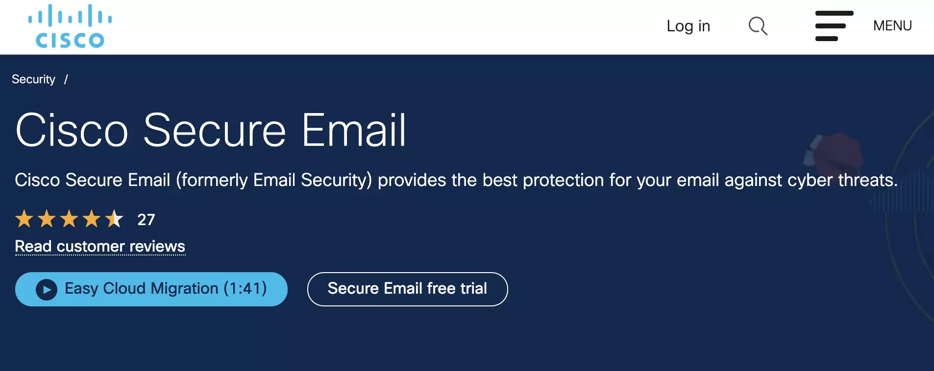 Cisco Secure Email-nettsted