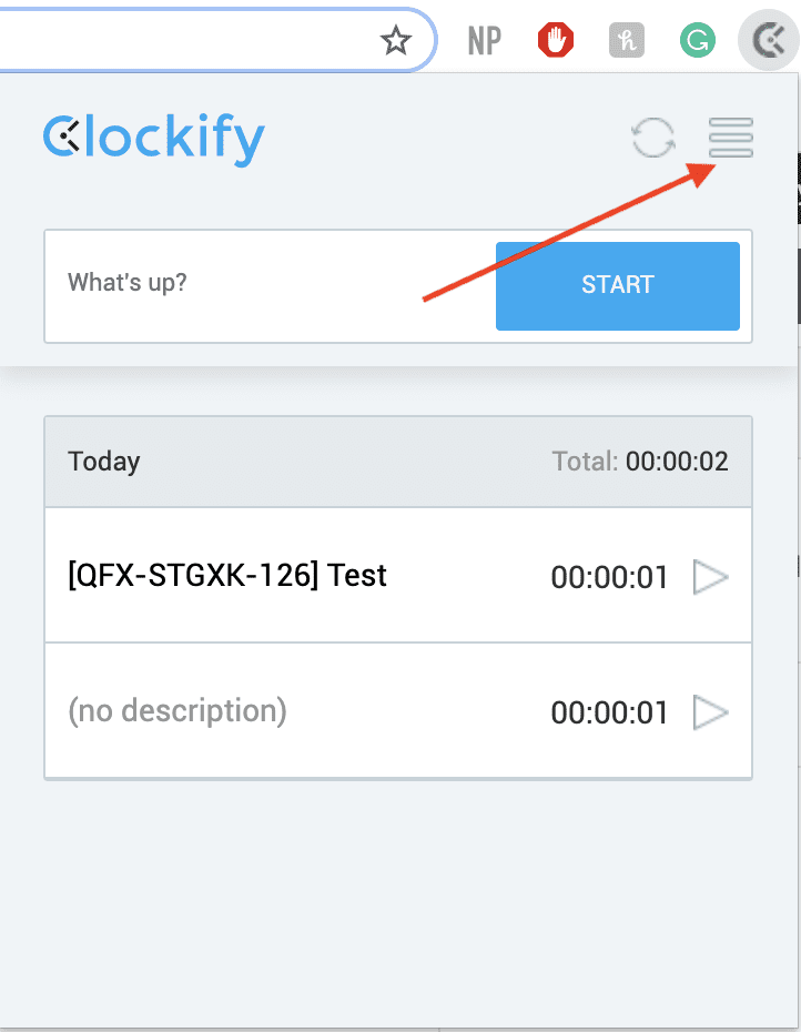 Clockify-utvidelsesalternativer
