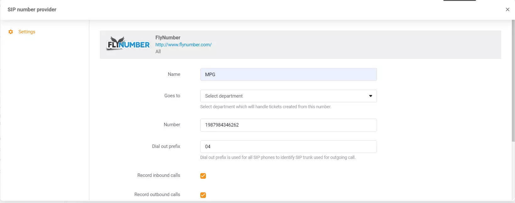 FlyNumber-legitimasjonsopplysninger