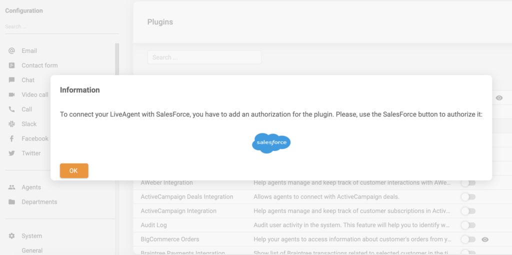 Salesforce-integrasjonsinnlogging