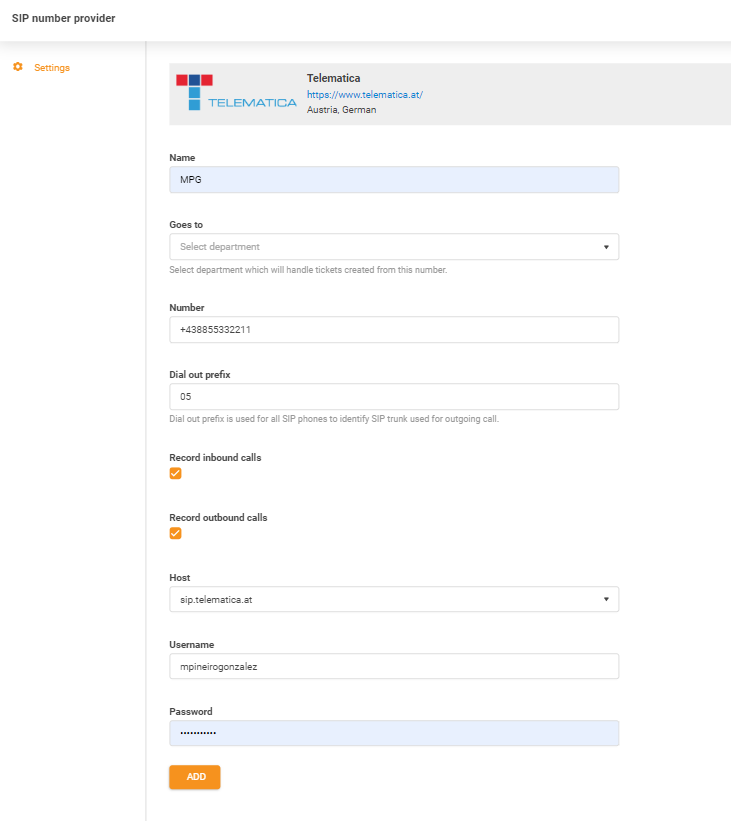 Telematica-legitimasjonsopplysninger