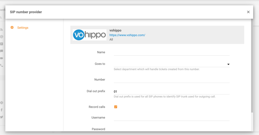 Vohippo-integrering LiveAgent