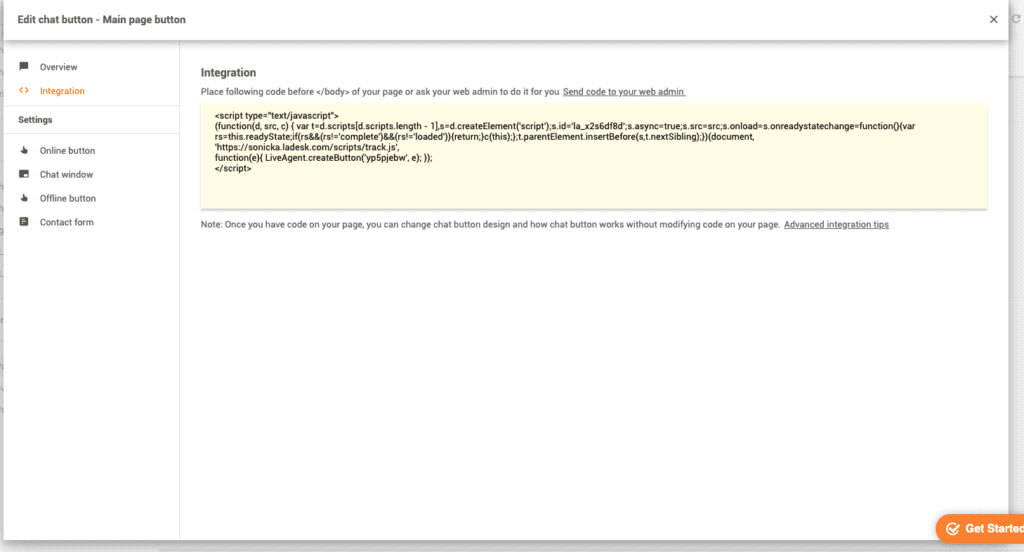 Prestashop LiveAgent integration - Create chat button