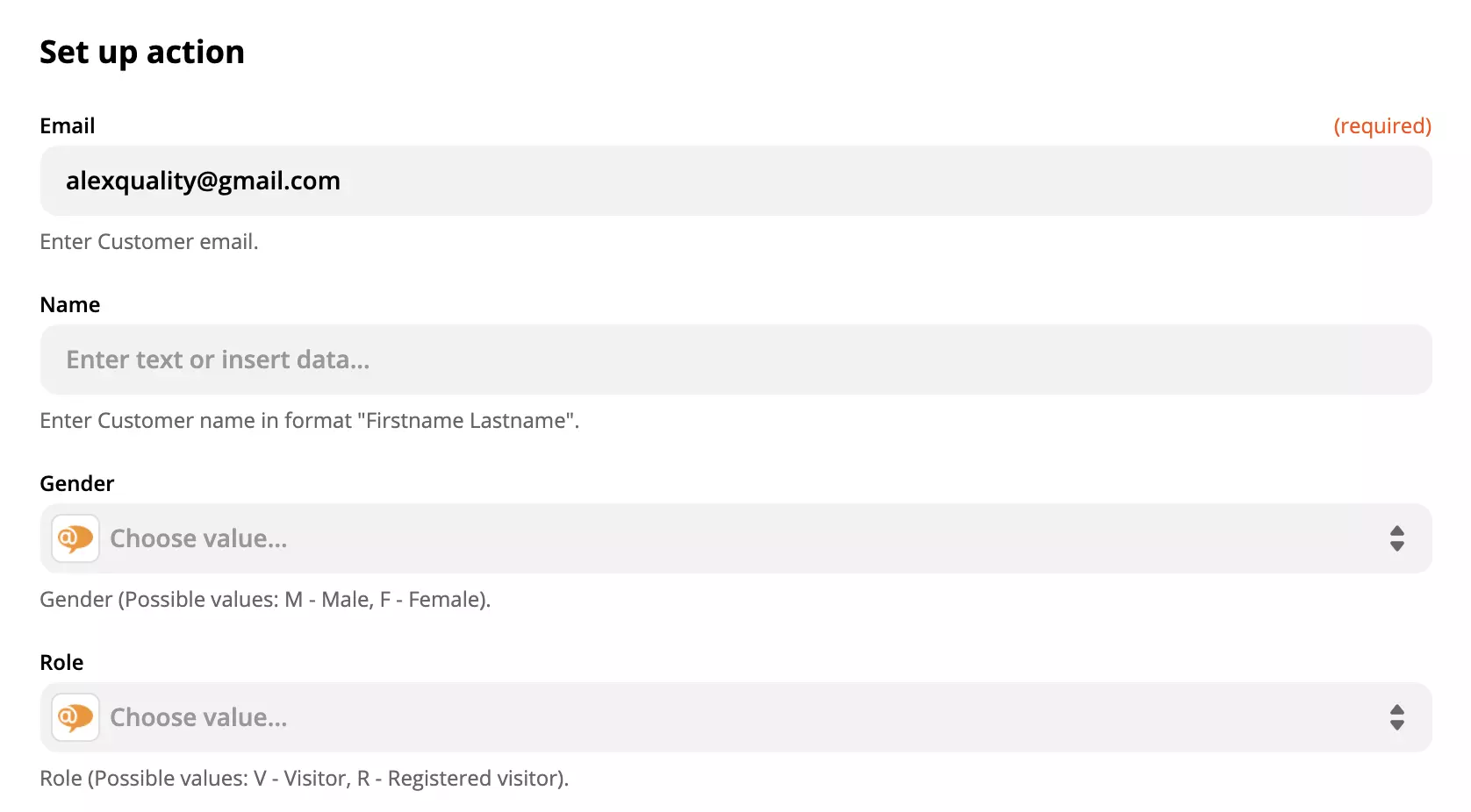 LiveAgent-handlingsoppsettet på Zapier