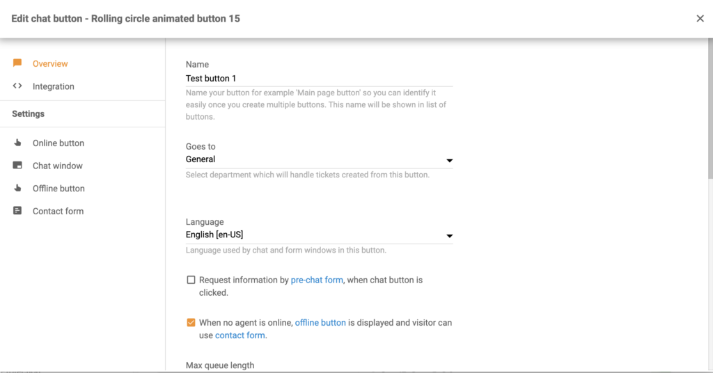 Konfigurer chat-knappen i LiveAgent
