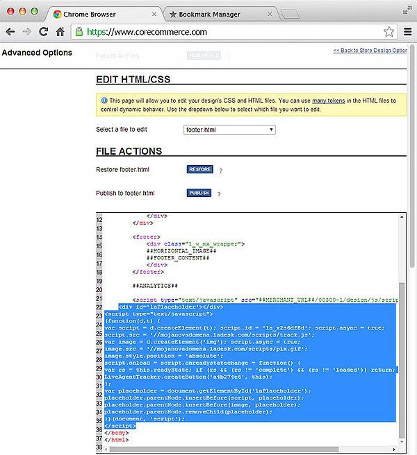 CoreCommerce LiveAgent-integrasjon