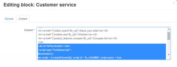 CS-Cart LiveAgent-integrasjon