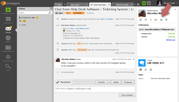 GetResponse LiveAgent-integrasjon