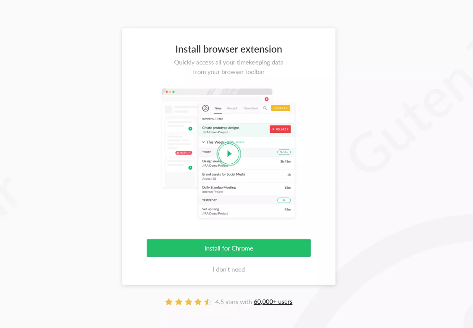 Installer Everhour-nettleserutvidelse