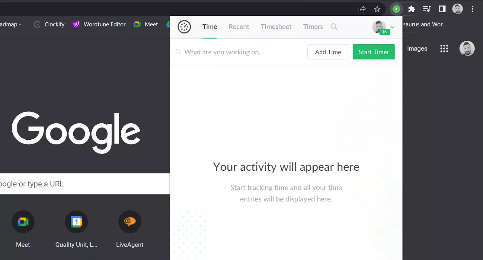 Everhour tidsregistreringsutvidelse